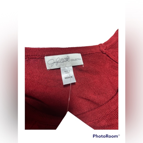 NWT Jaclyn Smith womens open shoulder Embellished rhinestones sweater M - Picture 4 of 4